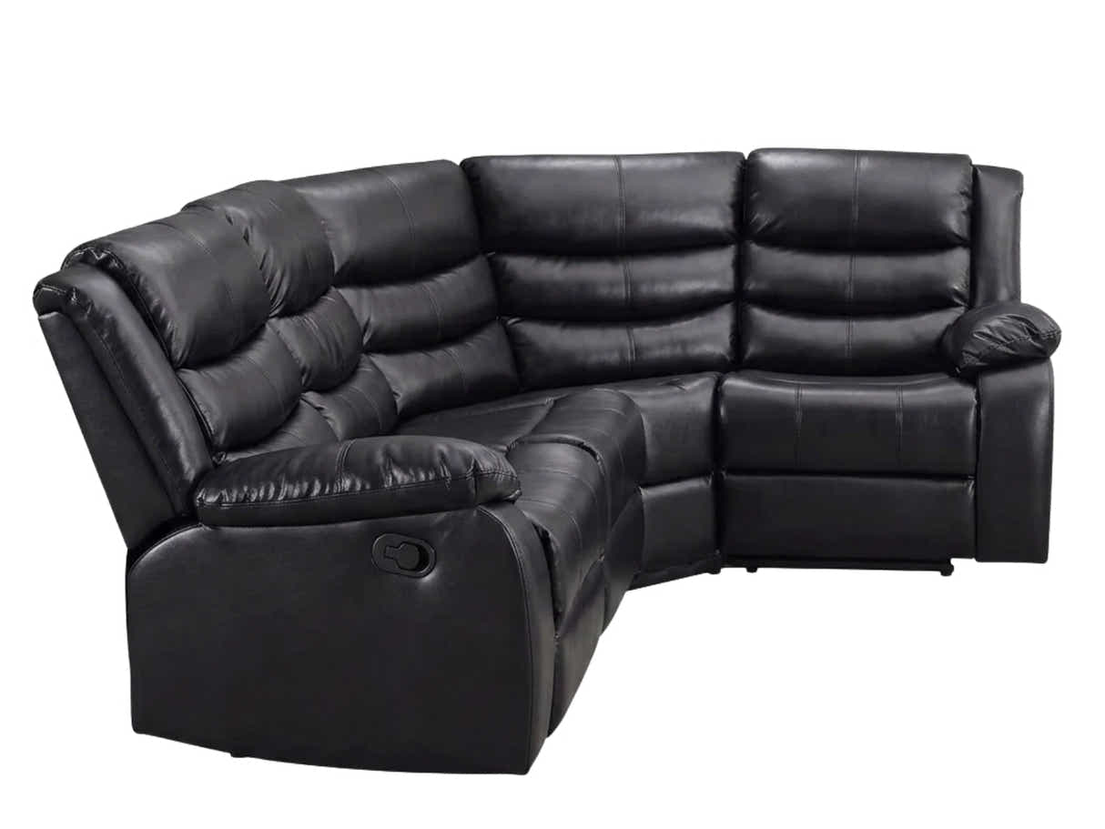 Khloe Recliner Sofa Set PU - Black