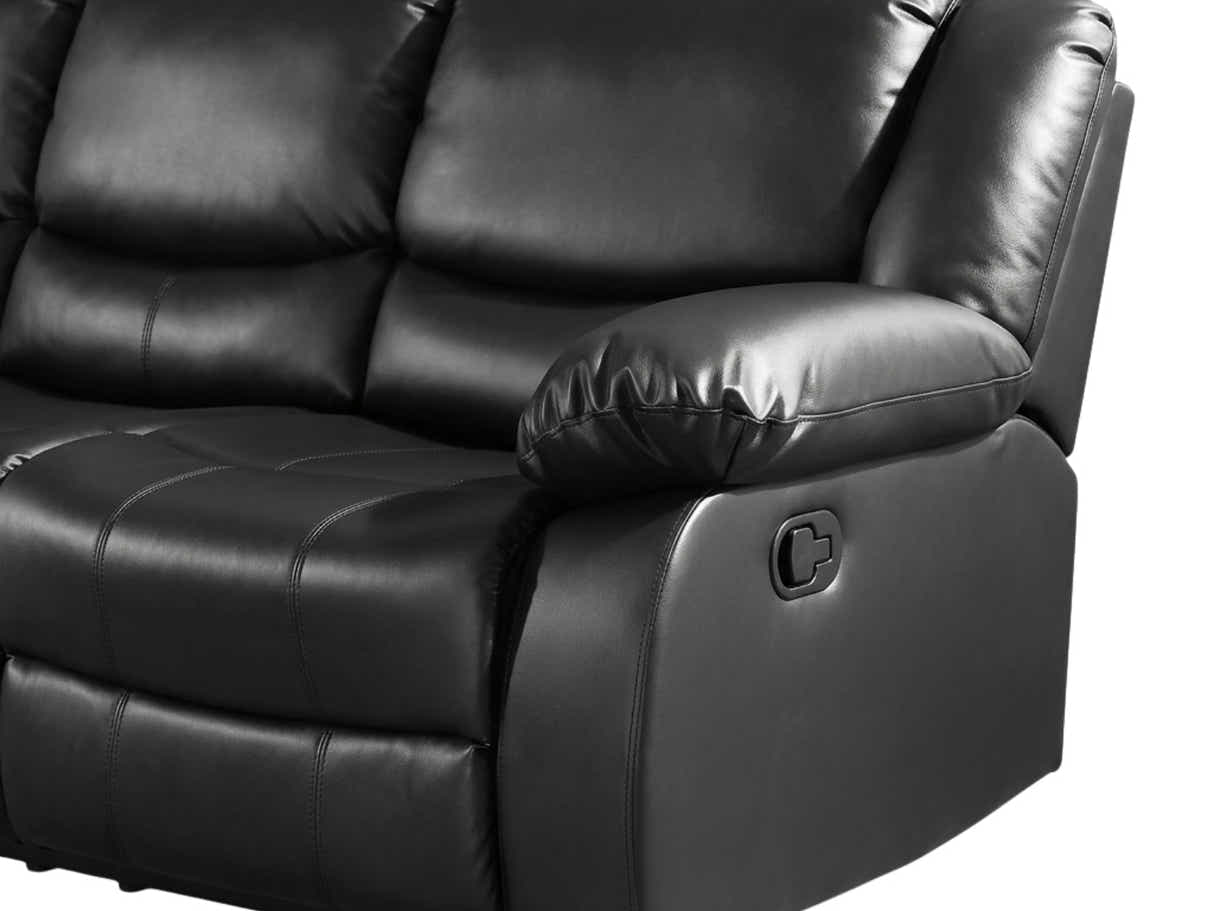Khloe Recliner Sofa Set PU - Black
