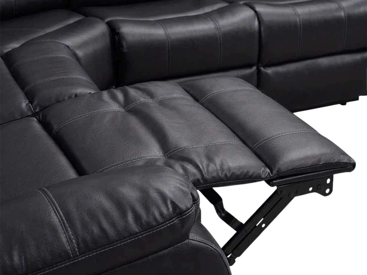 Khloe Recliner Sofa Set PU - Black