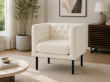 Tufted Club Chair - White