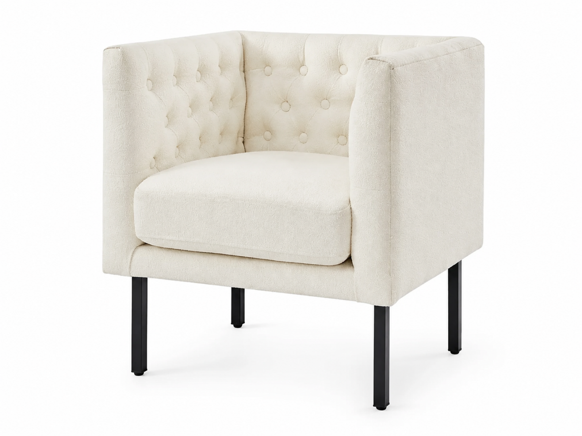 Tufted Club Chair - White