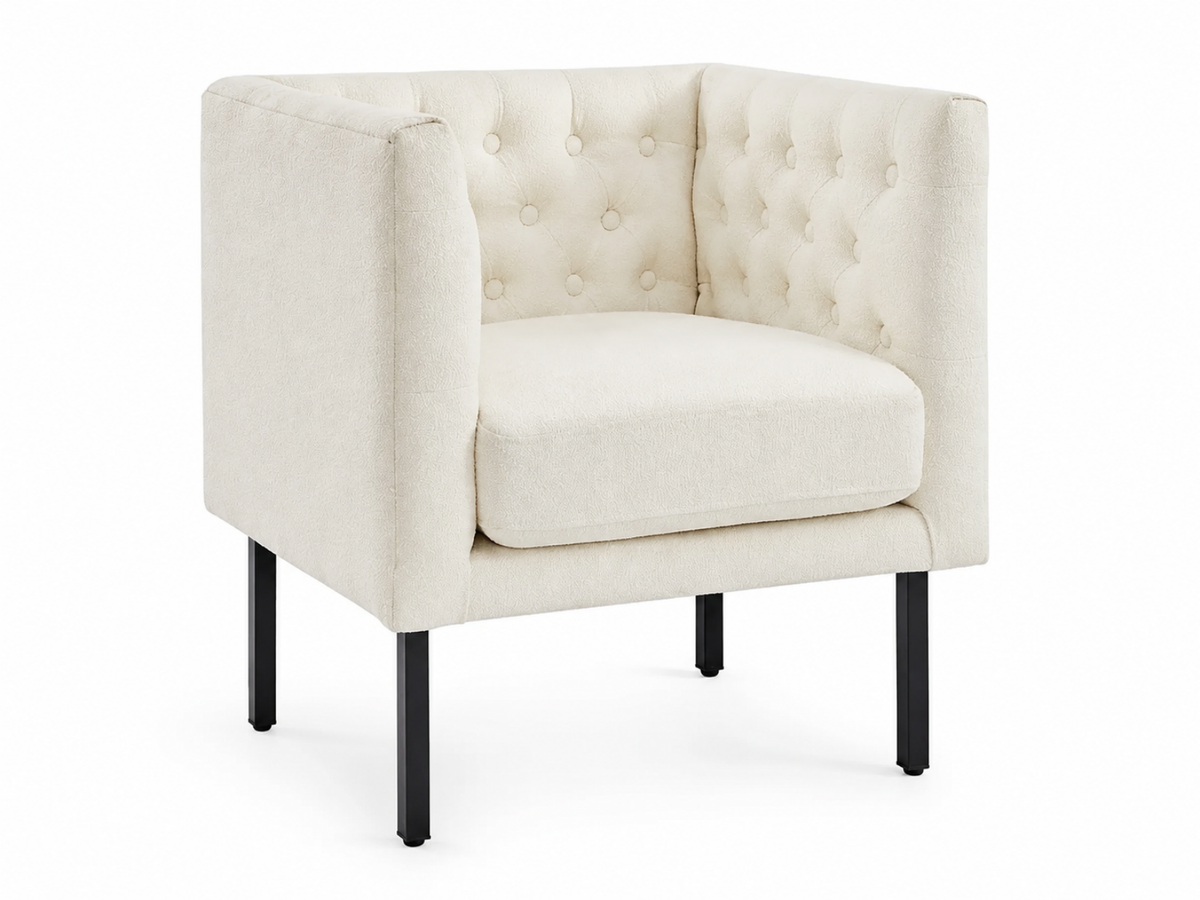 Tufted Club Chair - White