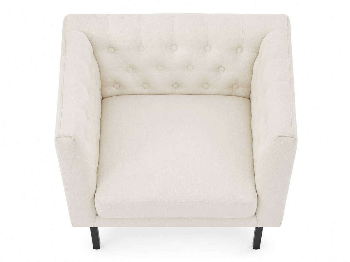 Tufted Club Chair - White