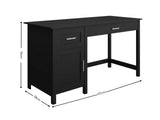 Home Office Desk with Storage - Black