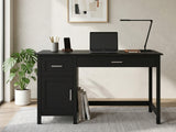 Home Office Desk with Storage - Black