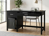 Home Office Desk with Storage - Black