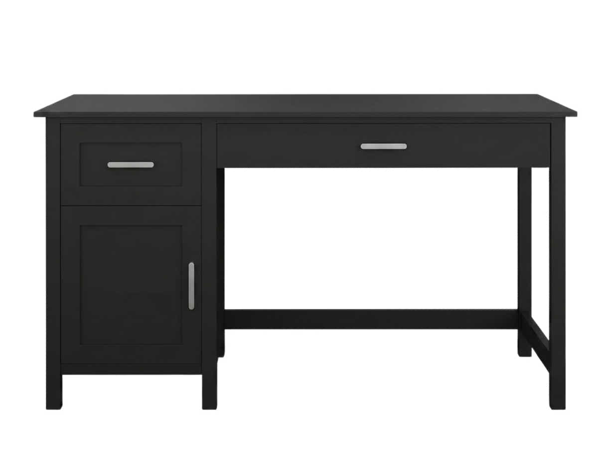 Home Office Desk with Storage - Black