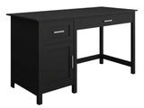 Home Office Desk with Storage - Black