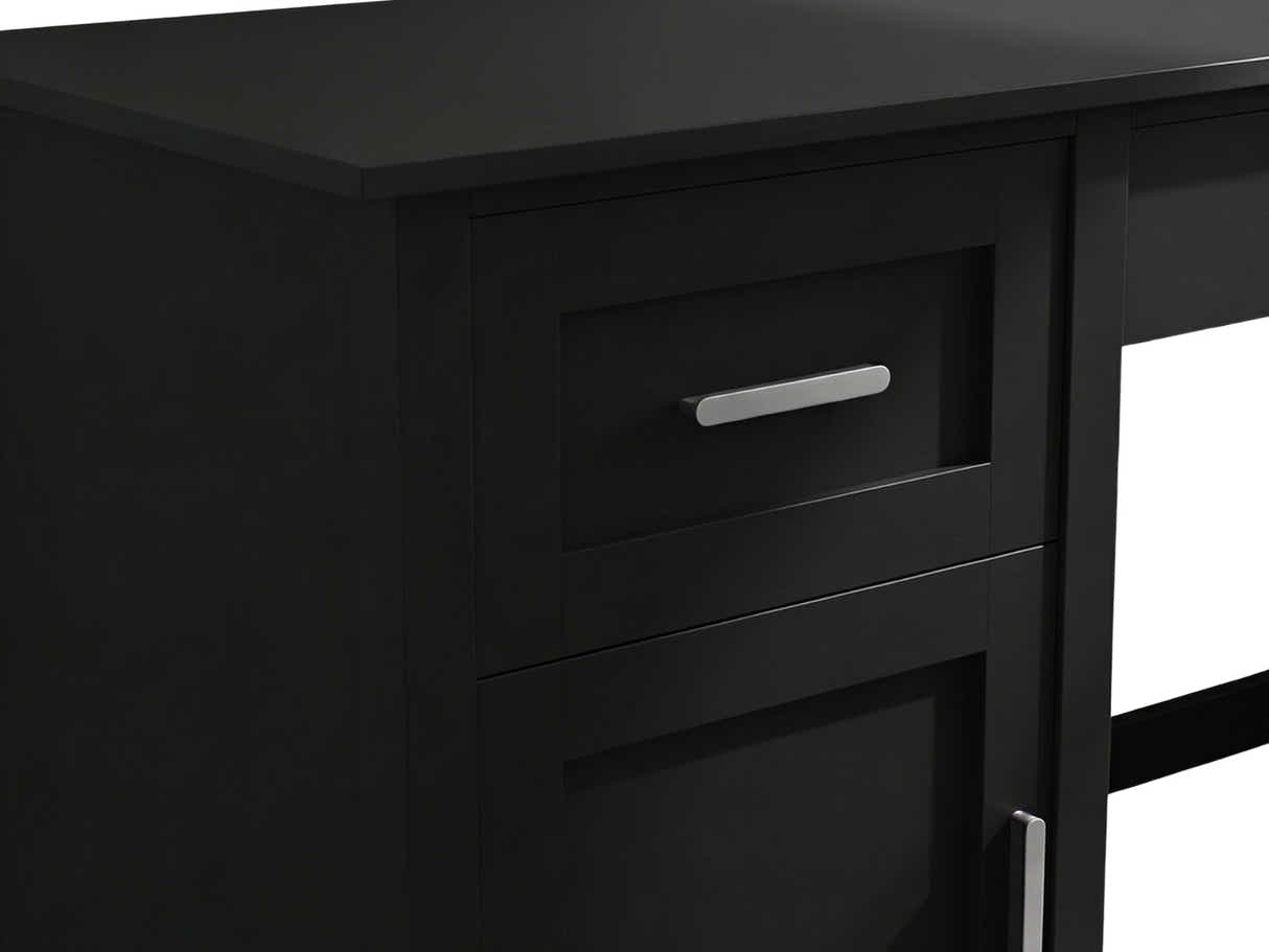 Home Office Desk with Storage - Black