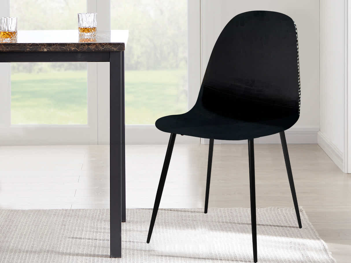 Axis Velvet Dining Seat x4 Houndstooth New