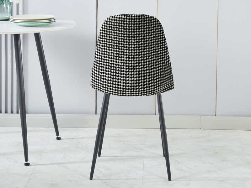 Axis Velvet Dining Seat x4 Houndstooth New