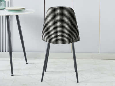 Axis Velvet Dining Seat x4 Houndstooth New