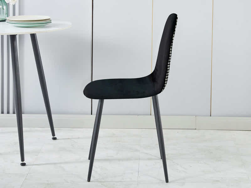 Axis Velvet Dining Seat x4 Houndstooth New