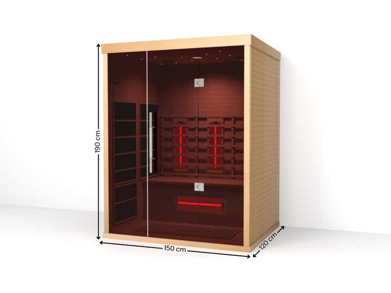 PORVOO 3 Person Low EMF + Red Tube Full spectrum Sauna