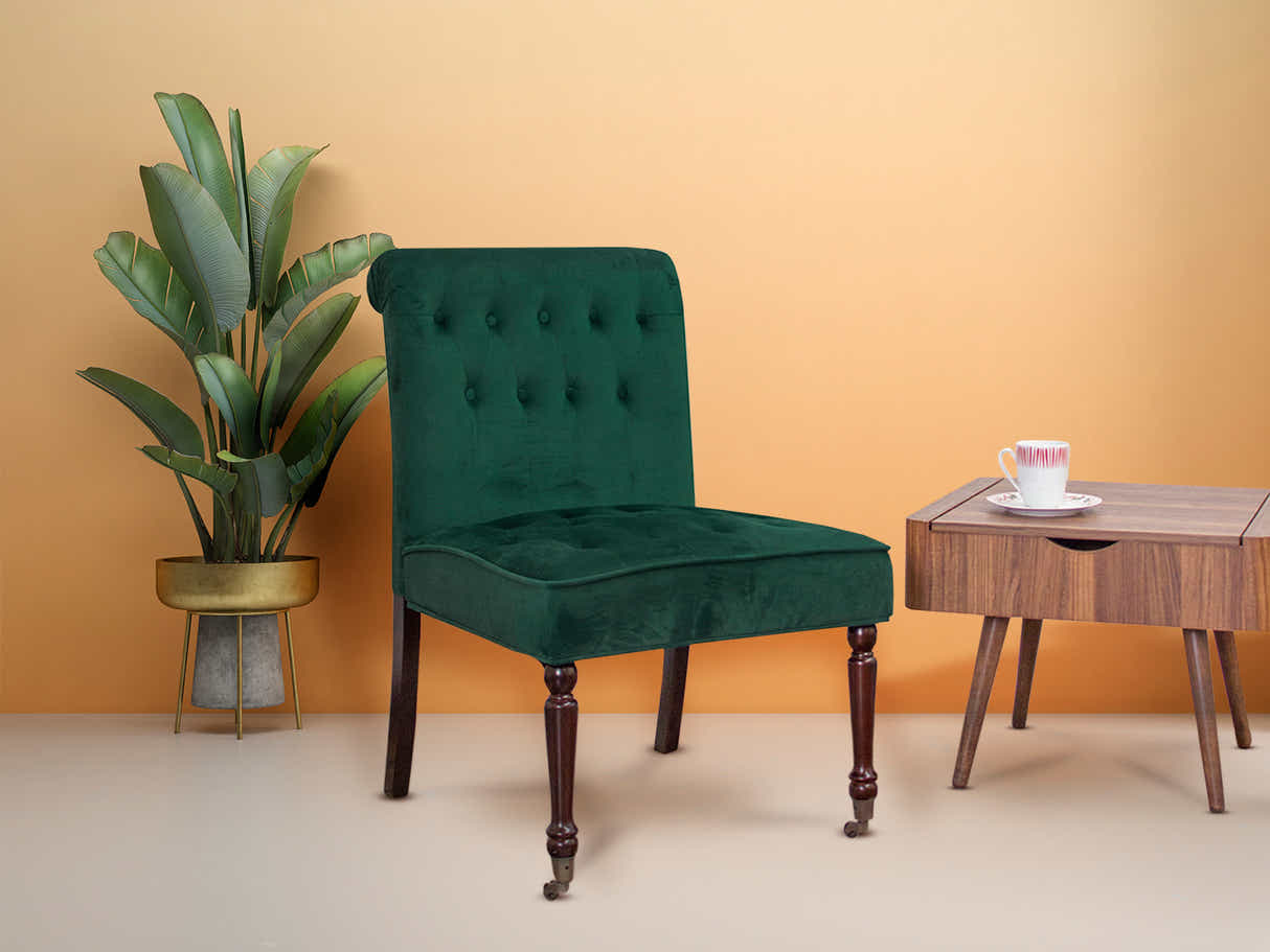 Pirie Velvet Accent Chair - Dark Green