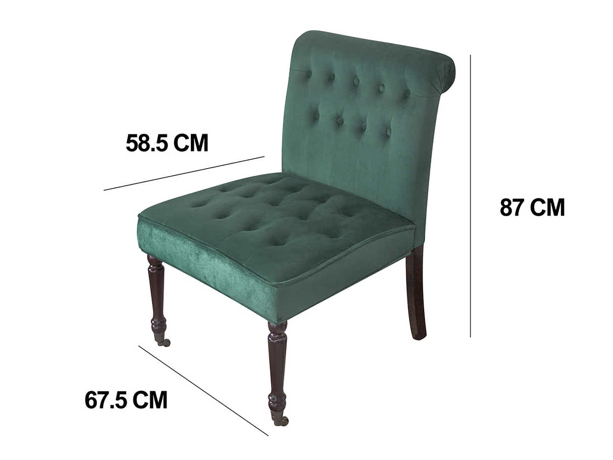 Pirie Velvet Accent Chair - Dark Green