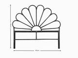 Rattan Headboard Petal Black - Double