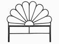 Rattan Headboard Petal Black - Double