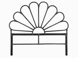 Rattan Headboard Petal Black - Double