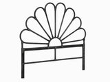 Rattan Headboard Petal Black - Double