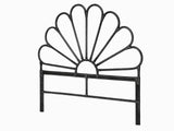 Rattan Headboard Petal Black - Double