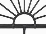 Rattan Headboard Petal Black - Double