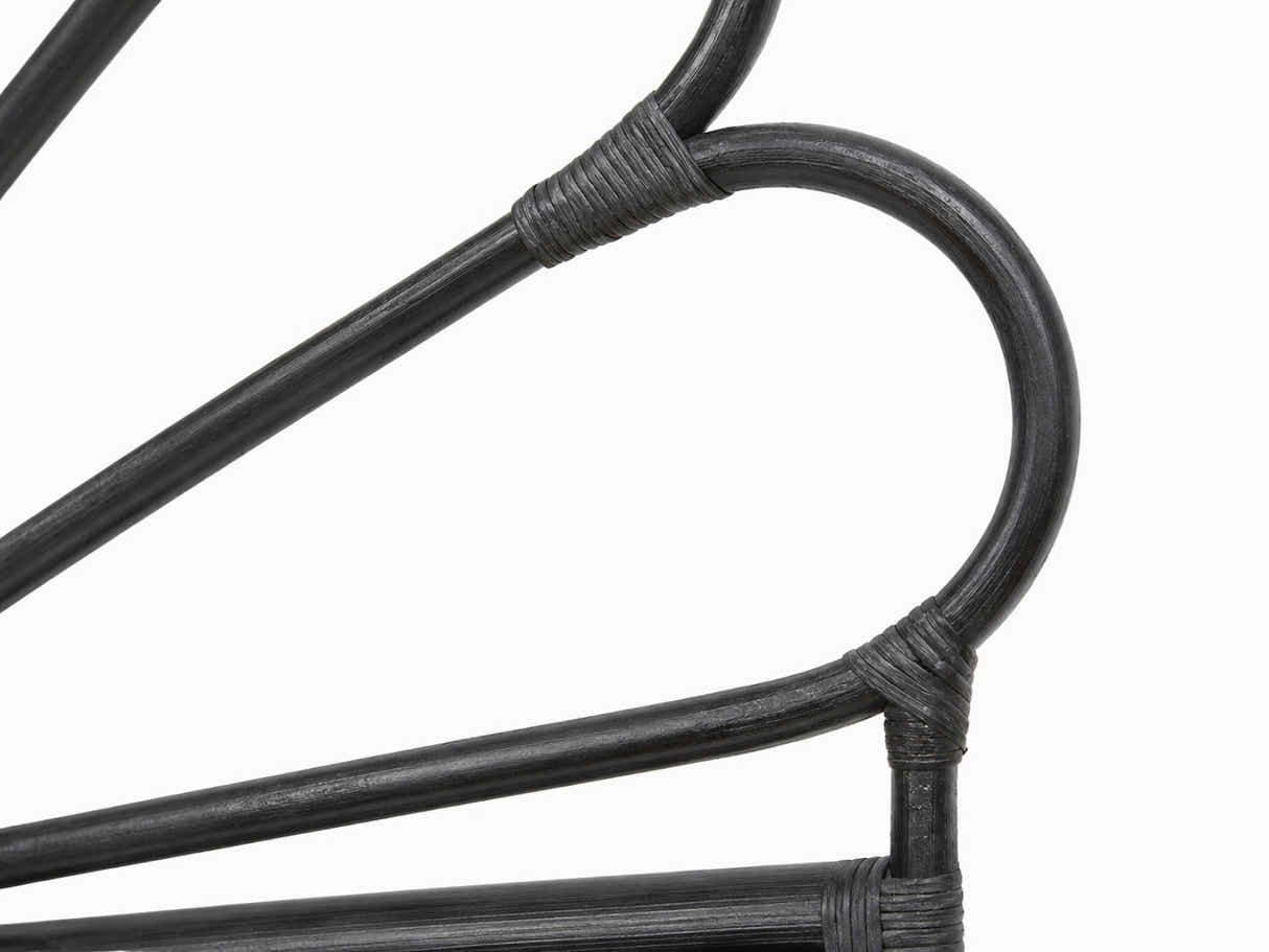 Rattan Headboard Petal Black - Double