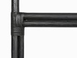 Rattan Headboard Petal Black - Double