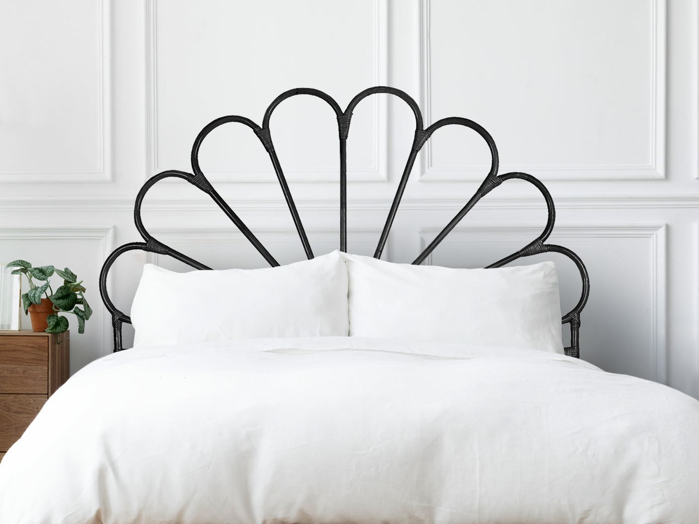 Rattan Bedhead Petal - Queen