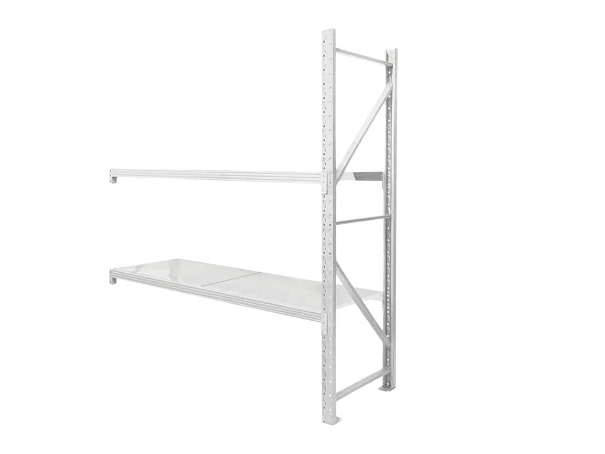 2-Layer Longspan Shelving Add-On Grey White – 1.5 M