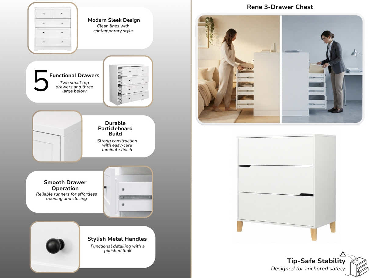 Rene 3-Drawer Chest