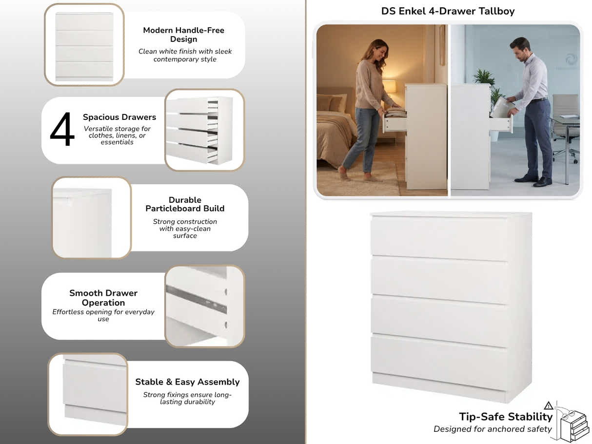 Enkel 4-Drawer Tallboy