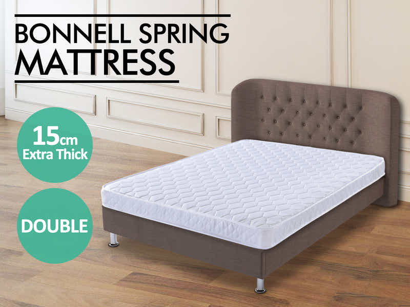 Elizabeth Metal Bed Black with Bonnell Mattress Combo - Double