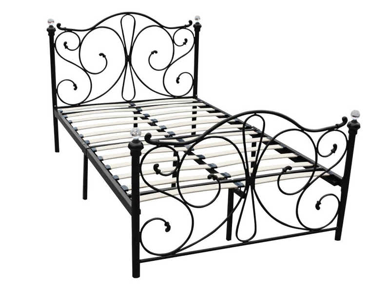 Elizabeth Metal Bed Black with Bonnell Mattress Combo - Double