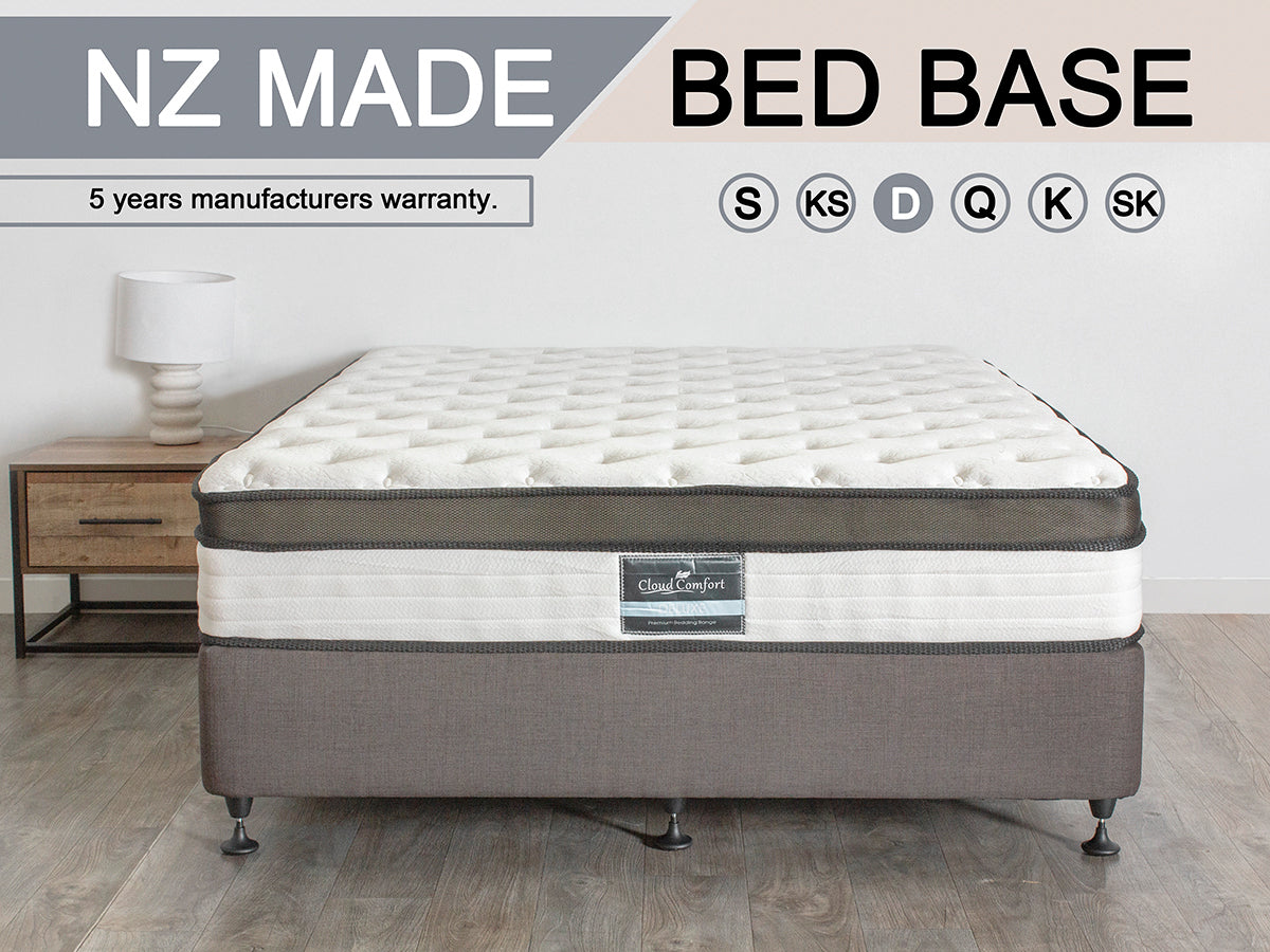 T DS NZ MADE SW double bed base light Grey NZ