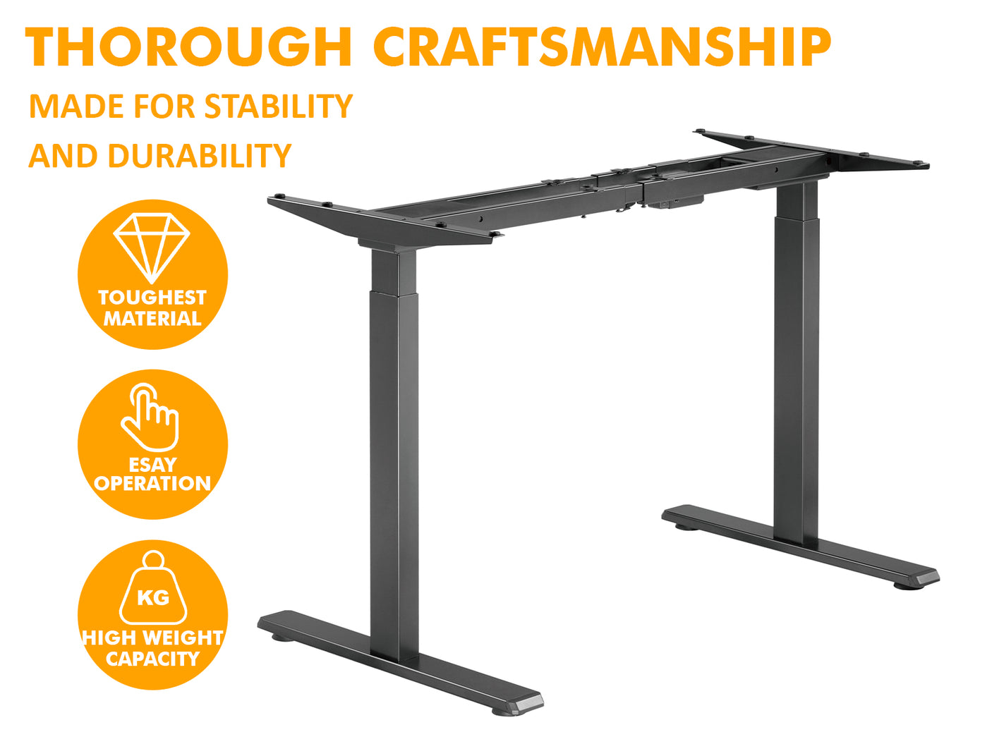 Table Top Black + Height Adjustable Desk