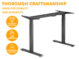 Table Top Black + Height Adjustable Desk