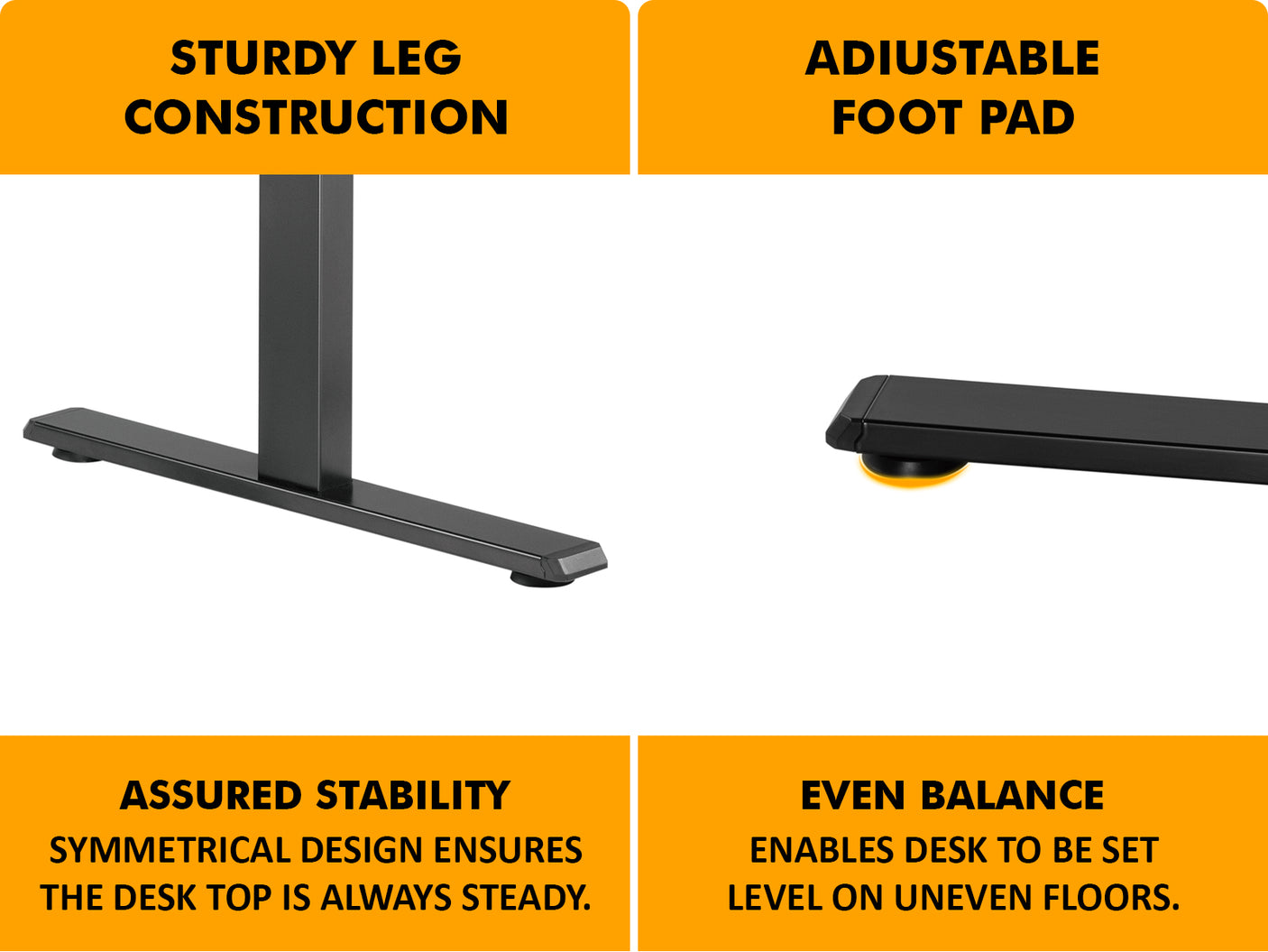 Table Top Black + Height Adjustable Desk