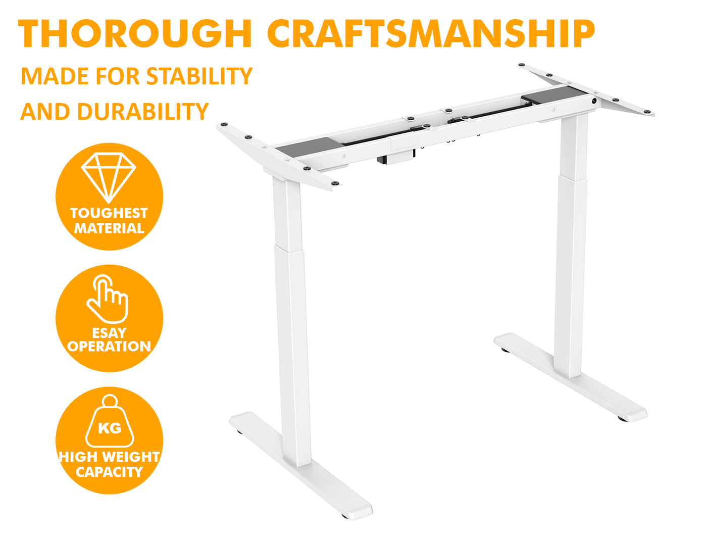 Table Top Height Adjustable Desk Frame Dual Motors