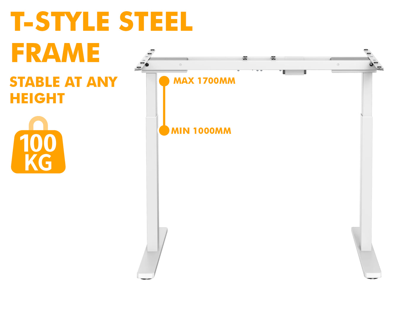 Table Top Height Adjustable Desk Frame Dual Motors