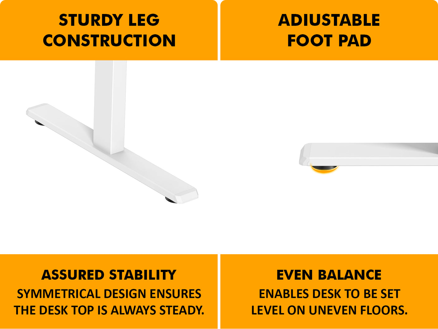 Table Top Height Adjustable Desk Frame Dual Motors