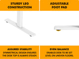Table Top Height Adjustable Desk Frame Dual Motors