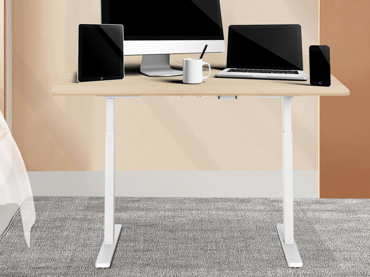 Table Top Height Adjustable Desk Frame Dual Motors