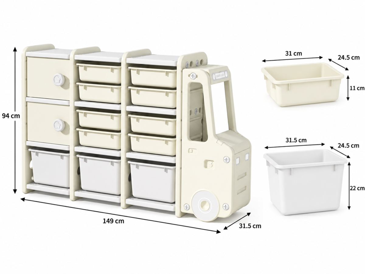 Car Shape Kids Toy Storage Shelf 3x3