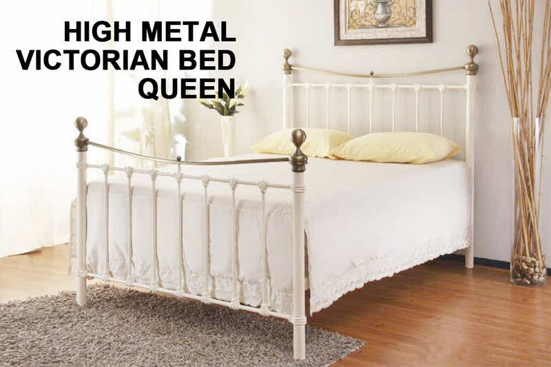 Victorian High Metal Bed Frame – Queen