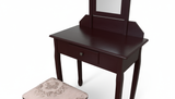 Dressing Table with Stool Brown - 74 cm