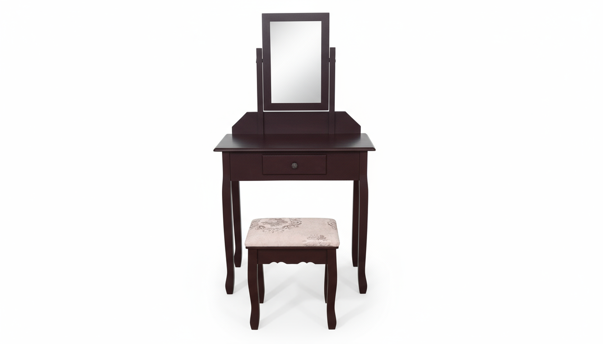 Dressing Table with Stool Brown - 74 cm