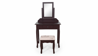 Dressing Table with Stool Brown - 74 cm