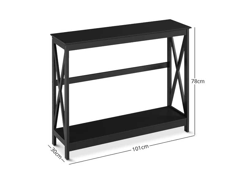Console Table With Shelf - Black