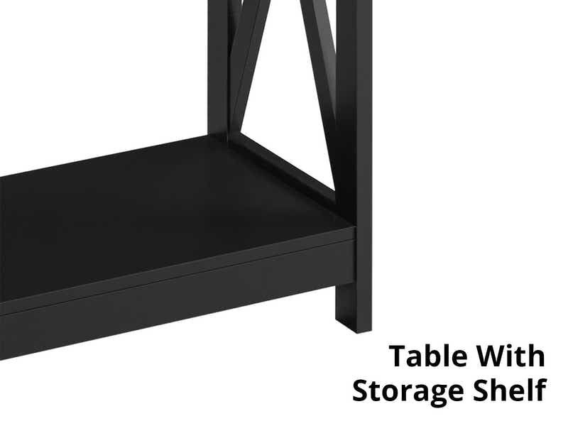 Console Table With Shelf - Black